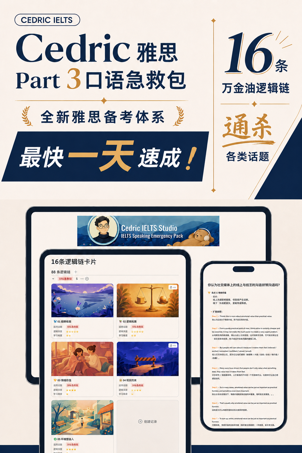 Cedric雅思P3口语急救包商品首图